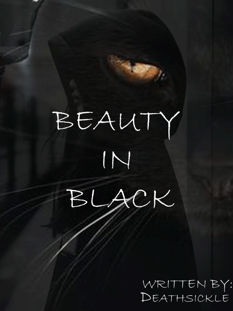 Cover of the Urdu novel titled Beauty in Black written by  Deathsickle , featuring a Girl in  Hoodie, available to read online for free on the website of Safar e adab publications.