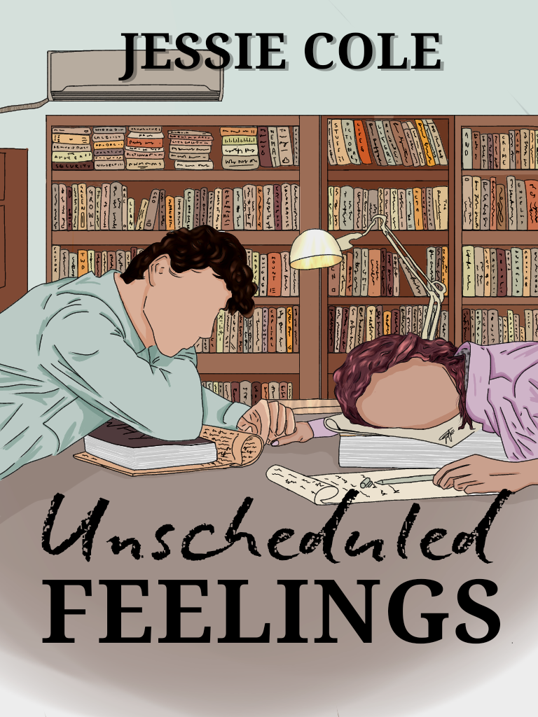 cover image of an office romance engish novel unscheduled feelings, a grumpy x sunshine english novels set in india, free to read on safar-e-adab