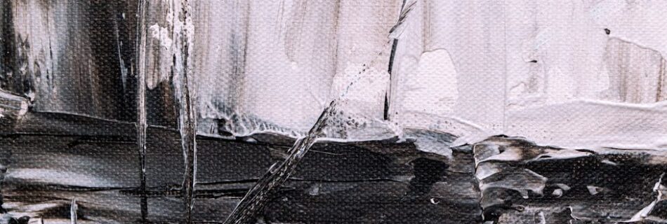 black and white abstract painting